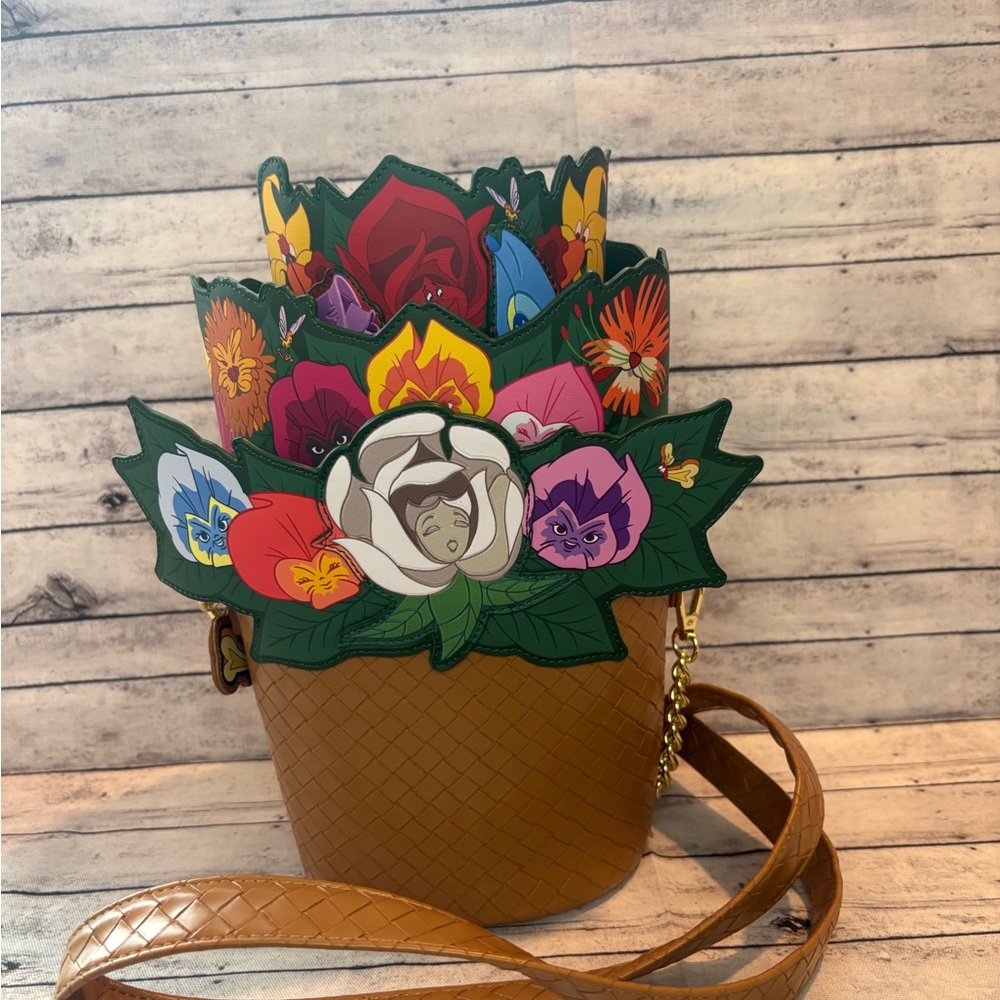 Alice in Wonderland Exclusive Singing Flower Basket Crossbody Loungefly